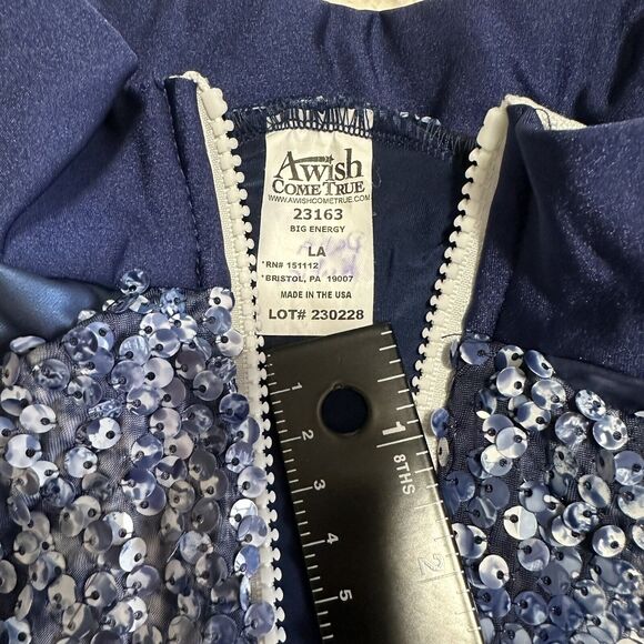A Wish Come True Size Adult L Blue Sequin Dance Costume Hip Hop Jacket Pants - Picture 8 of 14